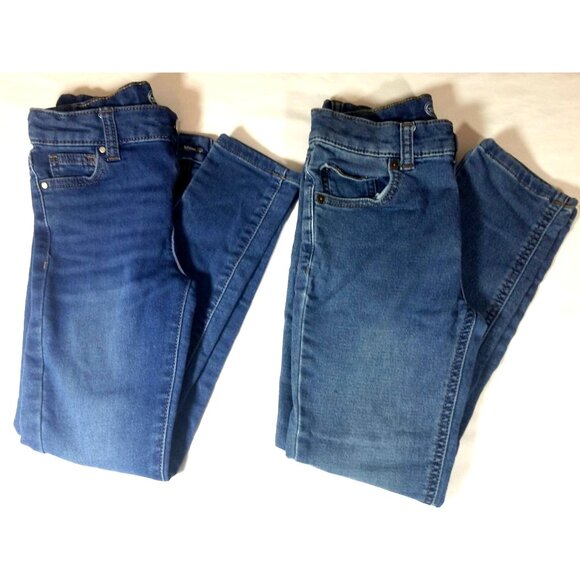 Wonder Nation Girls Jeans size 8 Blue skinny slim medium wash adjustable waist - Picture 1 of 16